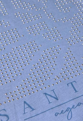 Shirt mit Schmucksteinen M - Deep Pastel Blue