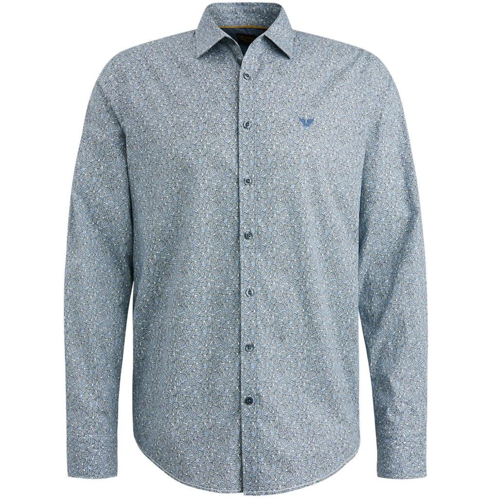 Long Sleeve Shirt Print on Poplin Stretch Weiß XXL