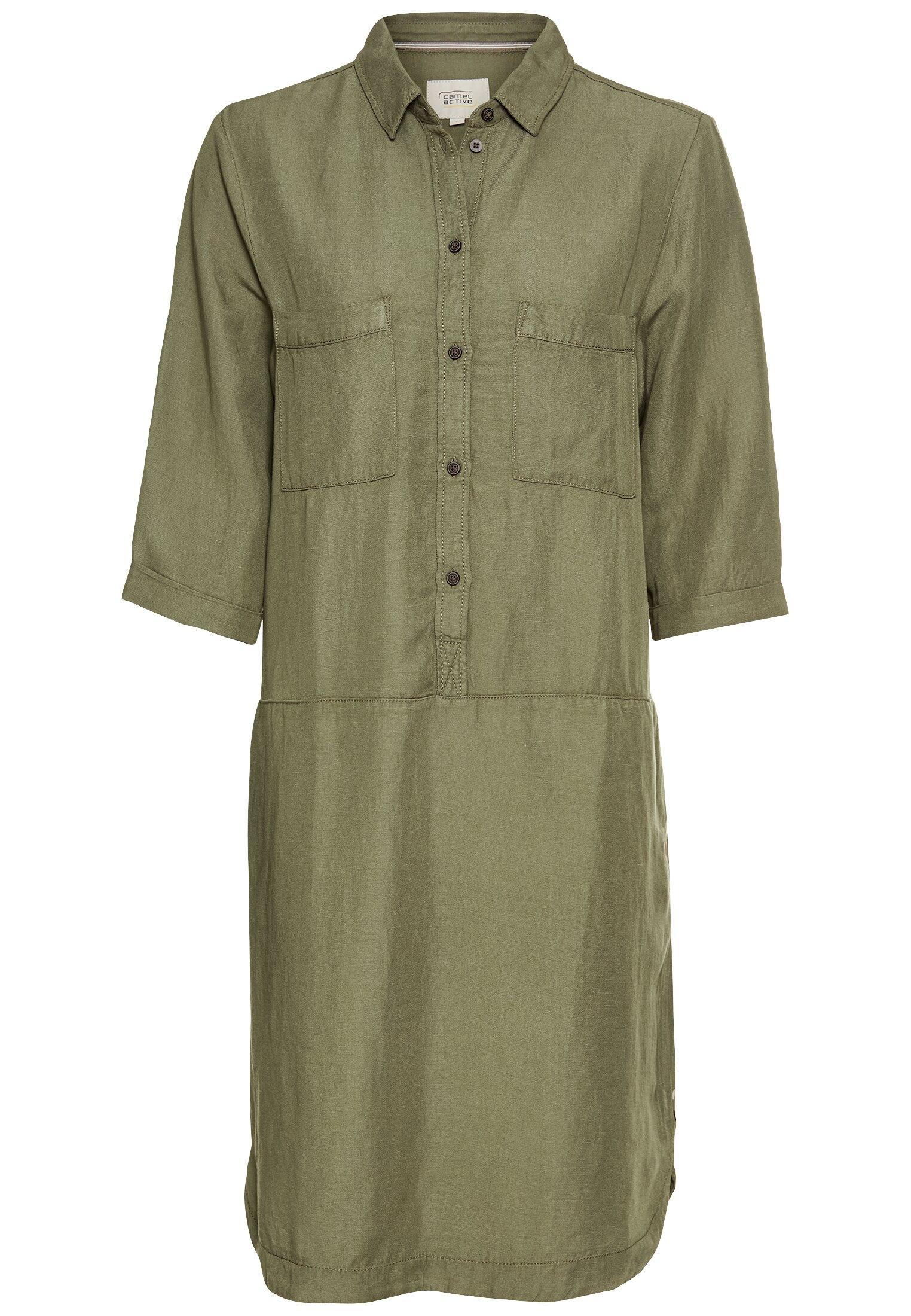 Schlupfkleid mit Hemdkragen S Regular Fit - Olive