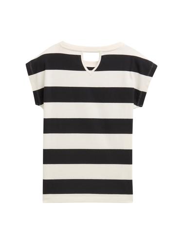 Oversize T-Shirt mit Streifenmuster 140 Oversized Fit - Black And White Bold Stripe