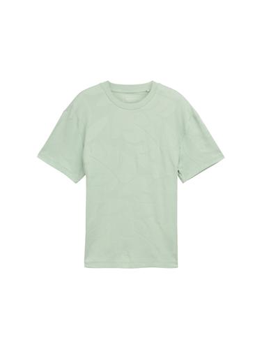 Jacquard T-Shirt mit Muster XXL Relaxed Fit - Fresh Mint Green Jacquard
