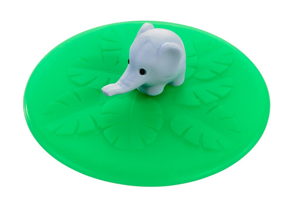 Mein Deckel Wild Life, Glasabdeckung aus Silikon - Elefant