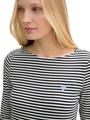 Langarmshirt mit Streifenmuster XL Regular Fit - Offwhite Navy Regular Stripe