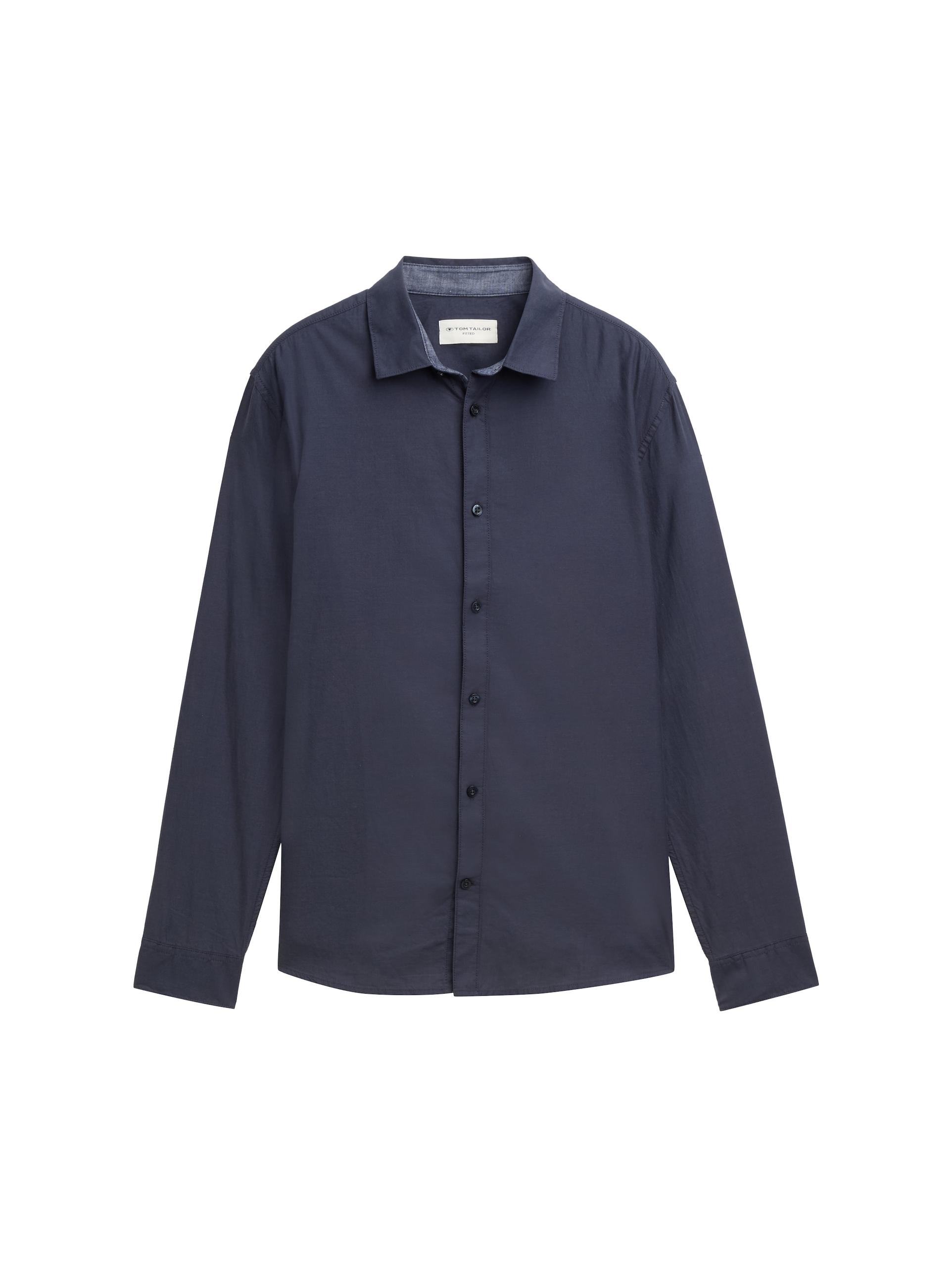 Fitted Hemd aus Baumwolle XXL Slim Fit - Blue Structure