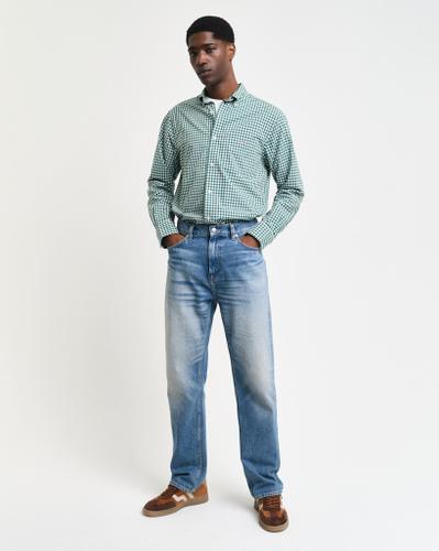 Regular Fit Classic Popeline Hemd mit Vichy-Karo Grün M