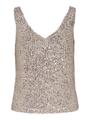 ONLANA S/L V-NECK SEQUINS TOP JRS M Normal geschnitten - Pumice Stone