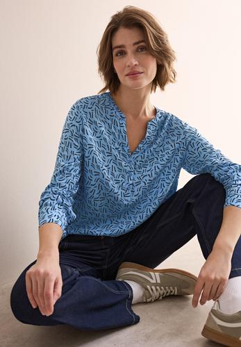 Bluse mit Minimal Print XL - Fresh Light Blue