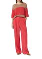 Strickpullover S - Braun|rot