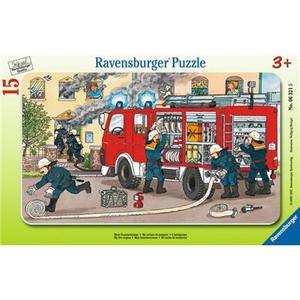Ravensburger Puzzle - Rahmenpuzzle - Mein Feuerwehrauto, 15 Teile